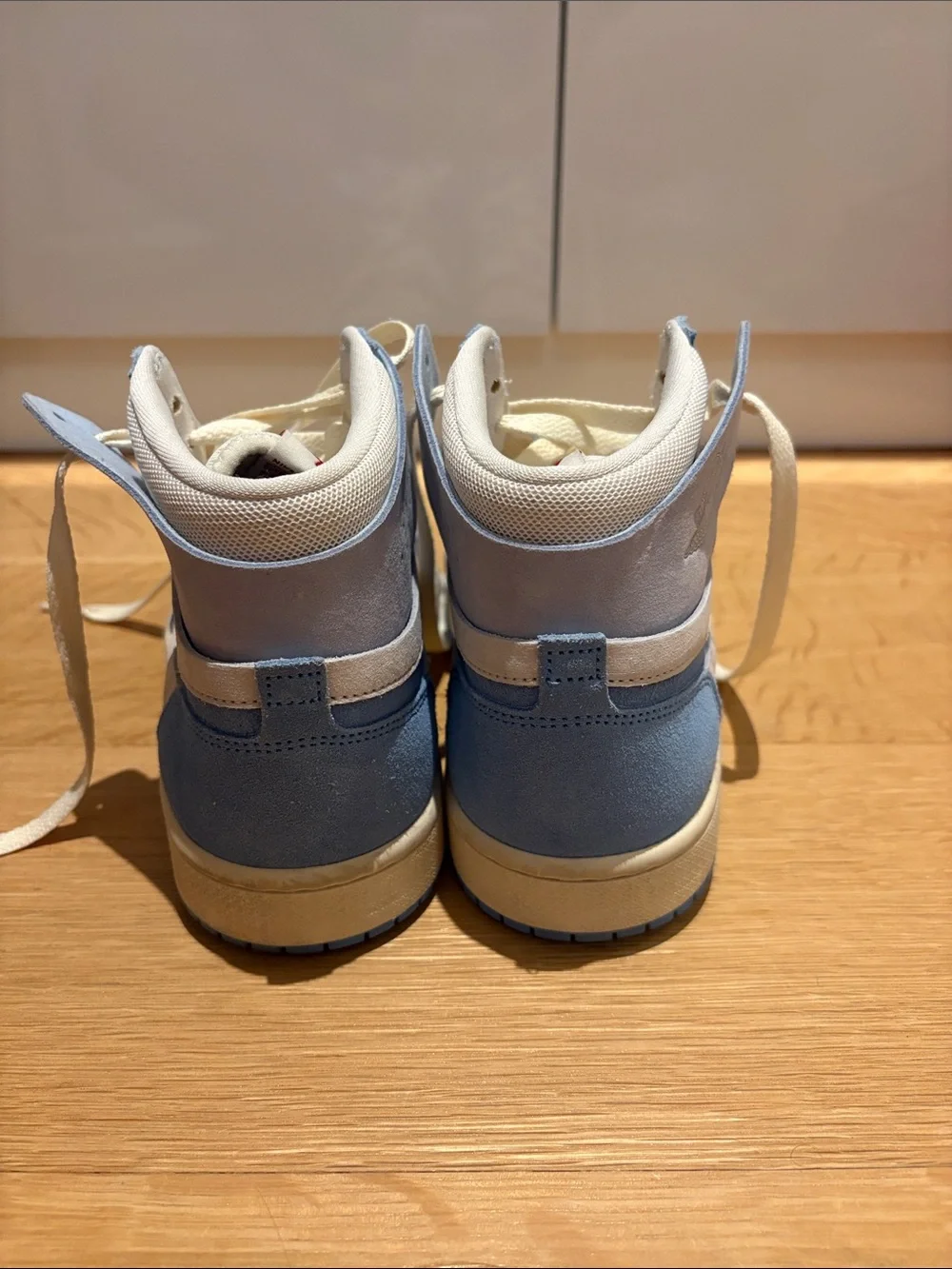 Nike High-Top Sneakers in Light Blue & Cream